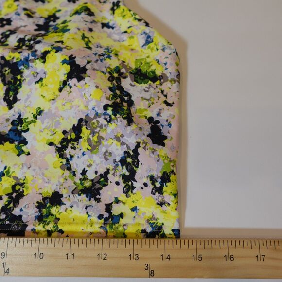 Old Navy Active Powersoft Sports Bra Large Yellow Floral Multicolor Gym Yoga Top - Picture 4 of 12